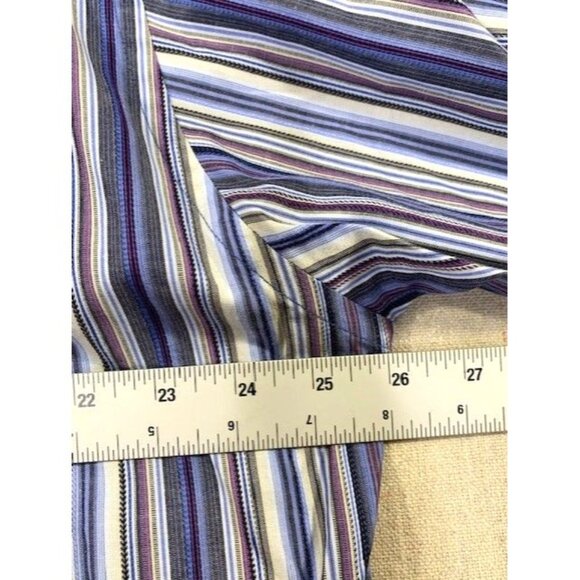 Bugatchi Uomo Men's XL Striped Button-Down Shirt Long Sleeve Blue/Purple - Picture 9 of 10